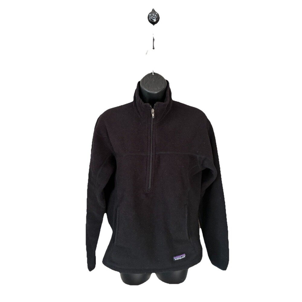 Patagonia Synchilla Womens Size Small Black Quarter Zip Fleece Pullover